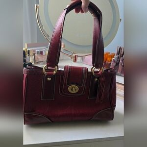 Vintage Coach Burgundy Hampton Satchel